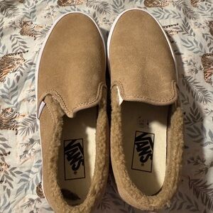 Vans Tan Slip-On Sneakers